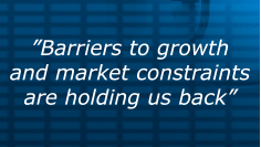 "Barrieres to growth and market constraints are holding us back"